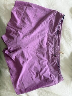 Patagonia Women's Purple Athletic Shorts with Zip Pocket